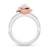 Zales Enchanted Disney Belle 1/4 Ct. T.W. Diamond Rose Orbit Split Shank Ring In Sterling Silver And 10K Rose Gold - Size 7 Rings