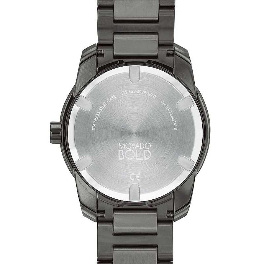 Movado Men'S Movado Bold® Verso Gunmetal Grey Ip Watch With Grey Dial (Model: 3600736) Watches