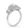 Zales 2 Ct. T.W. Oval Diamond Past Present Future® Double Frame Engagement Ring In 14K White Gold Rings