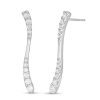 Zales 1 Ct. T.W. Journey Diamond Linear Wave Drop Earrings In 10K White Gold Earrings