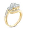 Zales 1-1/2 Ct. T.W. Multi-Diamond Three Flower Bypass Ring In 14K Gold Rings