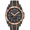 Bulova Men'S Bulova Precisionist 1/20 Ct. T.W. Diamond Two-Tone Ip Watch With Black Dial (Model: 98D149) Watches