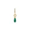 Zales Pdpaola At Zales Green Aventurine Small Teardrop Dangle Single Hoop Earring In Sterling Silver With 18K Gold Plate Earrings