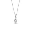 Zales 1/10 Ct. Diamond Solitaire Marquise Frame Drop Pendant In 10K White Gold Necklaces