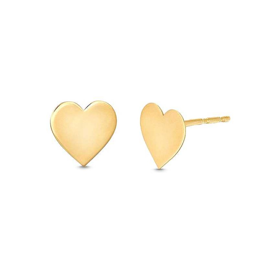 Zales Polished Heart Stud Earrings In 14K Gold Earrings