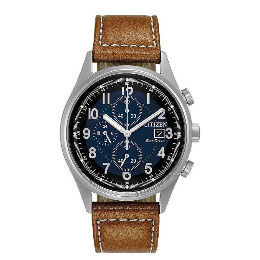 Citizen Men'S Citizen Eco-Drive® Chandler Chronograph Strap Watch With Blue Dial (Model: Ca0621-05L) Watches