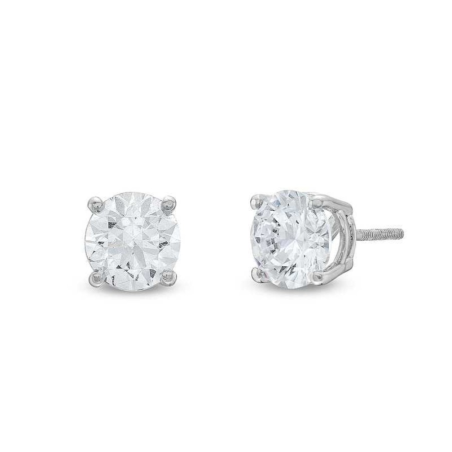 Zales 2 Ct. T.W. Certified Lab-Created Diamond Solitaire Stud Earrings In 14K White Gold (I/Si2) Earrings