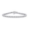 Zales 1 Ct. T.W. Diamond Triad Alternating Link Bracelet In Sterling Silver - 7.25" Bracelets