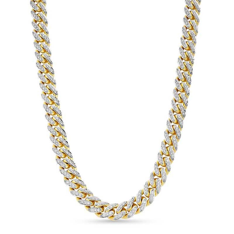 Zales Zales X Alessi Domenico 6-3/8 Ct. T.W. Diamond Miami Cuban Chain Necklace In 18K Gold - 22" Necklaces