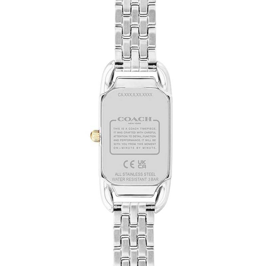 Coach Ladies' Coach Cadie Two-Tone Watch With Rectangular White Dial (Model: 14504172) Watches