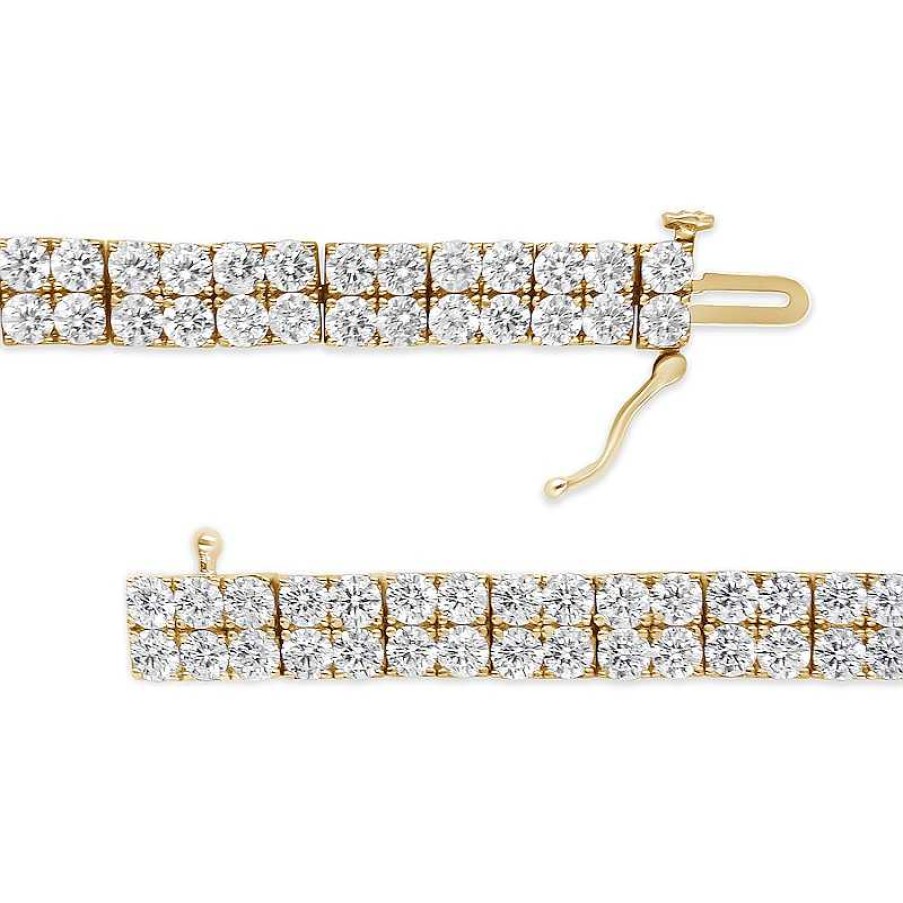 Zales 10 Ct. T.W. Diamond Double Row Line Bracelet In 14K Gold - 7.25" Bracelets