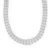 Zales 5 Ct. T.W. Lab-Created Diamond Triple-Row Flower Line Necklace In 10K White Gold Necklaces