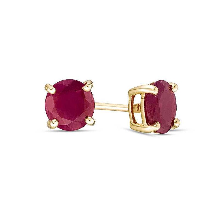 Zales 6.0Mm Ruby Solitaire Stud Earrings In 10K Gold Earrings