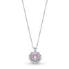 Zales 5.0Mm Pink And White Lab-Created Sapphire Heart Petal Frame Pendant In Sterling Silver Necklaces