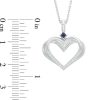 Zales The Kindred Heart From Vera Wang Love Collection Diamond Accent And Blue Sapphire Pendant In Sterling Silver Necklaces