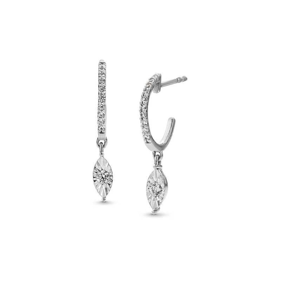 Zales 1/4 Ct. T.W. Certified Lab-Created Diamond Marquise Dangle Earrings In 10K White Gold (I/Si2) Earrings