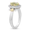 Zales Enchanted Disney Tiana Oval Green Quartz And 1/5 Ct. T.W. Diamond Frame Ring In Sterling Silver And 10K Gold Rings