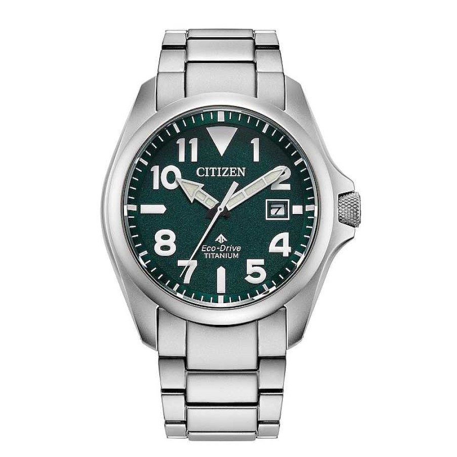 Citizen Men'S Citizen Eco-Drive® Promaster Dive Super Titanium Watch With Green Dial (Model: Bn0241-59W) Watches