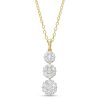 Zales 1 Ct. T.W. Multi-Diamond Graduated Flower Trio Pendant In 10K Gold Necklaces