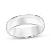 Zales 6.0Mm Engravable Low Dome Comfort-Fit Wedding Band In 14K White Gold (1 Line) Rings