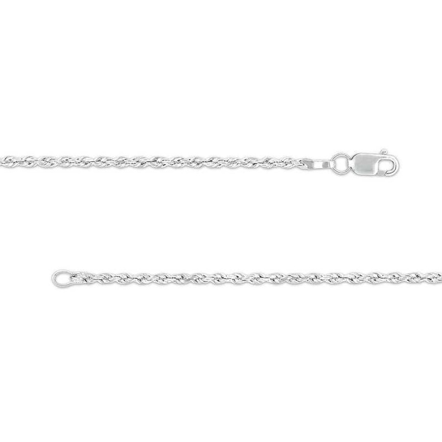 Zales 1.6Mm Rope Chain Necklace In Solid 14K White Gold - 18" Necklaces