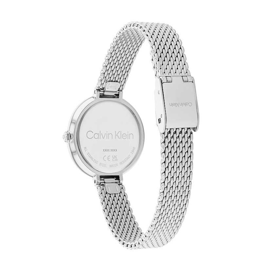 Calvin Klein Ladies' Calvin Klein Mesh Watch With White Dial (Model: 5200082) Watches