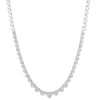 Zales 1/10 Ct. T.W. Diamond Beaded Graduated Hearts Link Necklace In Sterling Silver Necklaces