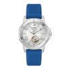 Bulova Ladies' Bulova Marine Star White Mother-Of-Pearl Dial Watch With Blue Silicone Strap In Stainless Steel (Model 96L324) Watches