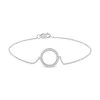 Zales 1/10 Ct. T.W. Diamond Lined Circle Bracelet In 10K White Gold - 7.25" Bracelets