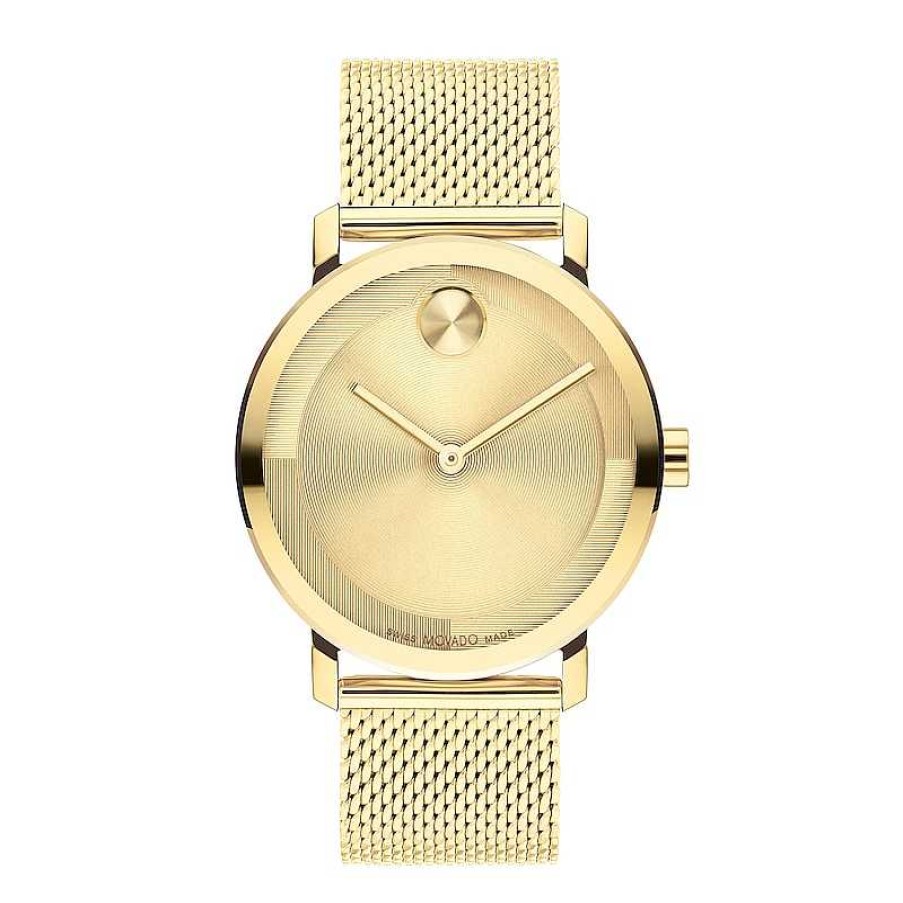 Movado Men'S Movado Bold® Evolution Gold-Tone Ip Mesh Watch With Textured Tonal Gold-Tone Dial (Model: 3601073) Watches