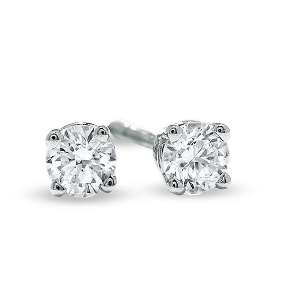 Zales 1/4 Ct. T.W. Diamond Solitaire Stud Earrings In 14K White Gold (I/I1) Earrings