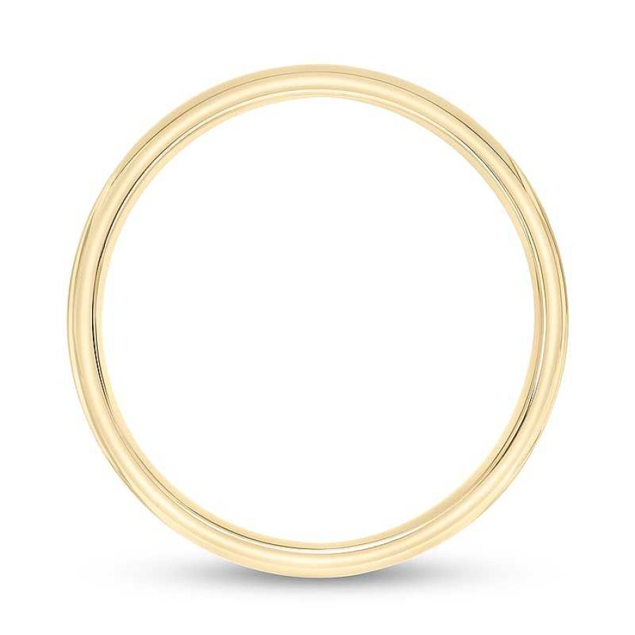 Zales 4.0Mm Engravable Low Dome Comfort-Fit Wedding Band In 14K Gold (1 Line) Rings