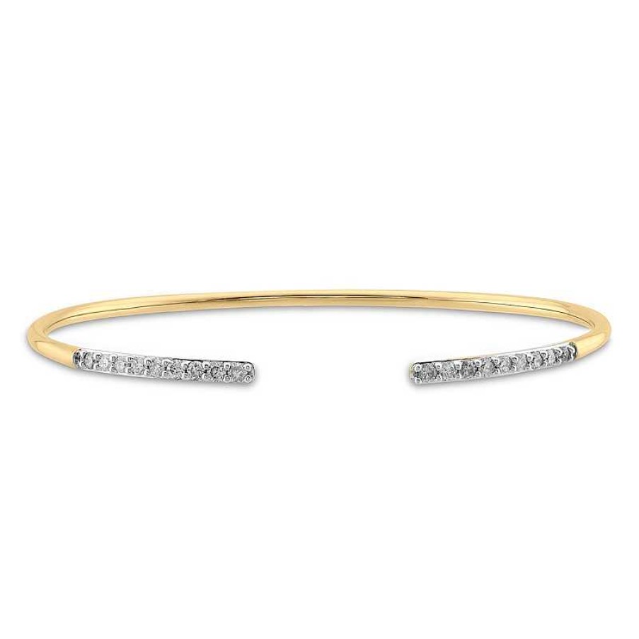 Zales 1/2 Ct. T.W. Diamond Open Bangle In 10K Gold Bracelets