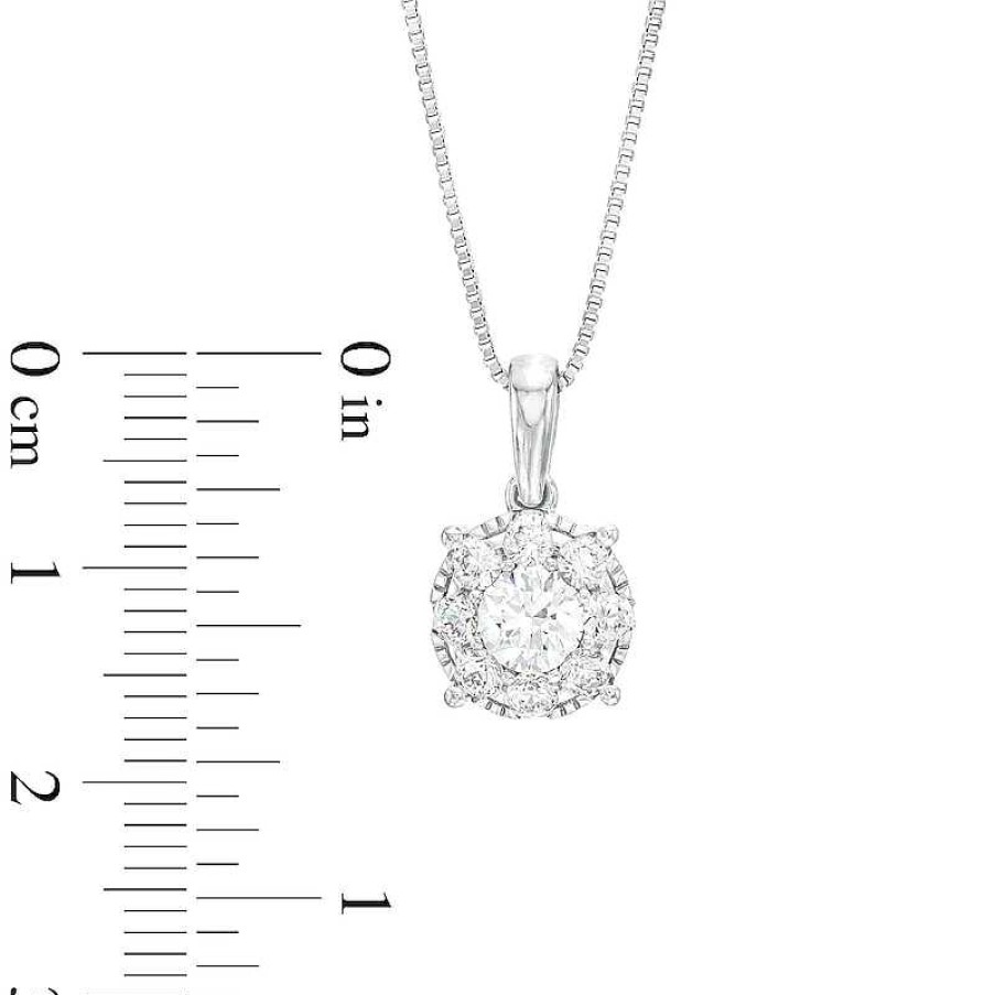 Zales 1 Ct. T.W. Certified Lab-Created Diamond Frame Pendant In 14K White Gold (F/Si2) Necklaces