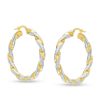 Zales Oro Diamante 30.0Mm Diamond-Cut Twisted Tube Hoop Earrings In 14K Two-Tone Gold Earrings