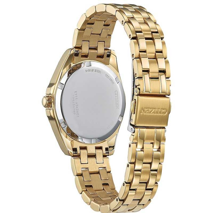 Citizen Ladies' Citizen Eco-Drive® Classic Gold-Tone Ip Watch With Champagne Dial (Model: Eo1222-50P) Watches