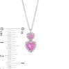 Zales Heart-Shaped Pink And White Lab-Created Sapphire Frame Pendant, Ring And Stud Earrings Set In Sterling Silver - Size 7 Earrings