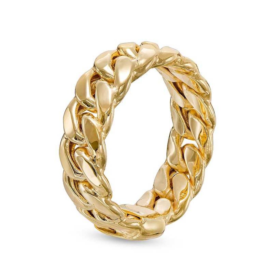 Zales Ladies' 7.0Mm Curb Chain Link Ring In 10K Gold - Size 7 Rings