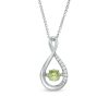 Zales 4.5Mm Peridot And Lab-Created White Sapphire Infinity Pendant In Sterling Silver Necklaces