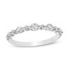 Zales 5/8 Ct. T.W. Certified Oval Diamond Alternating Anniversary Band In 14K White Gold (I/Si2) Rings