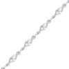 Zales 1/5 Ct. T.W. Diamond Interlocking Infinity Bracelet In Sterling Silver - 7.25" Bracelets