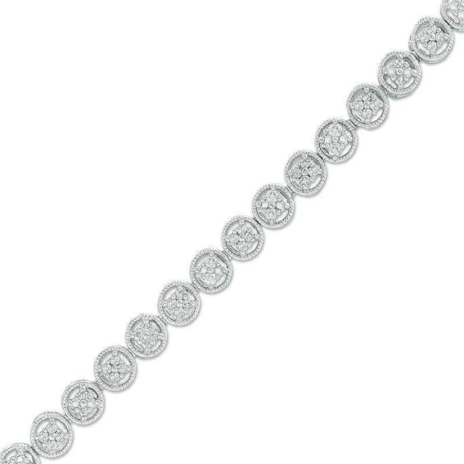 Zales 1/4 Ct. T.W. Diamond Tennis Bracelet In Sterling Silver - 7.25" Bracelets