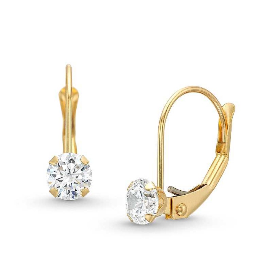 Zales Child'S 4.0Mm Cubic Zirconia Drop Earrings In 14K Gold Earrings