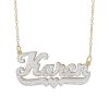 Zales Diamond Accent Hammered Name Pendant In 10K Two-Tone Gold (10 Characters) Necklaces