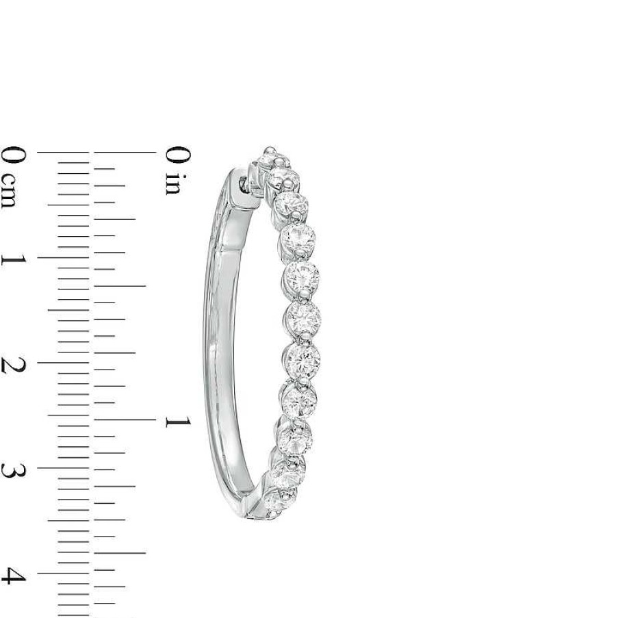 Zales 3 Ct. T.W. Certified Lab-Created Diamond Hoop Earrings In 14K White Gold (F/Si2) Earrings