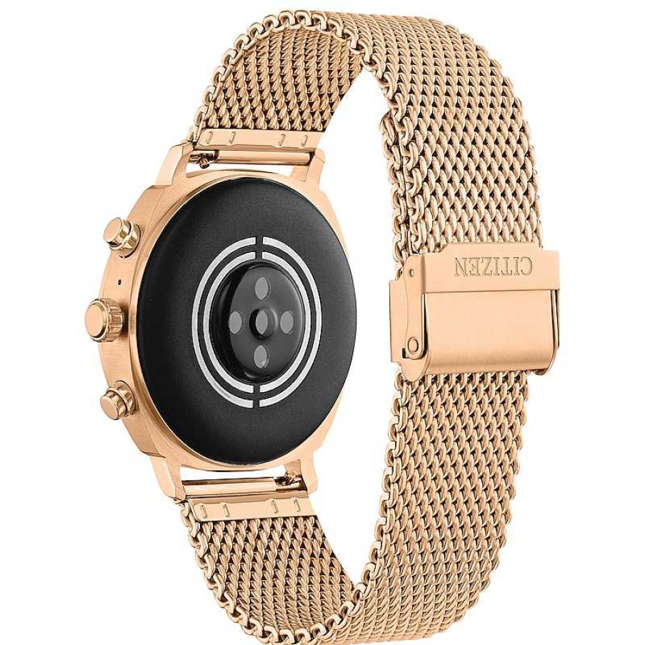 Citizen Citizen Cz Smart Pq2 Casual Rose-Tone Ip Digital Mesh Watch With Black Dial (Model: Mx1003-71X) Watches