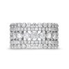 Zales 1-1/2 Ct. T.W. Diamond Scallop Edge Multi-Row Band In 14K White Gold Rings