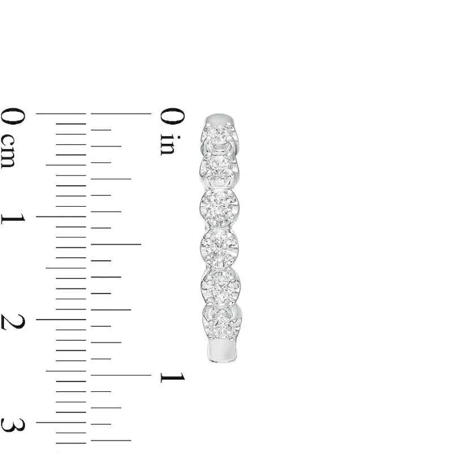 Zales 1 Ct. T.W. Certified Lab-Created Diamond Hoop Earrings 14K White Gold (F/Si2) Earrings