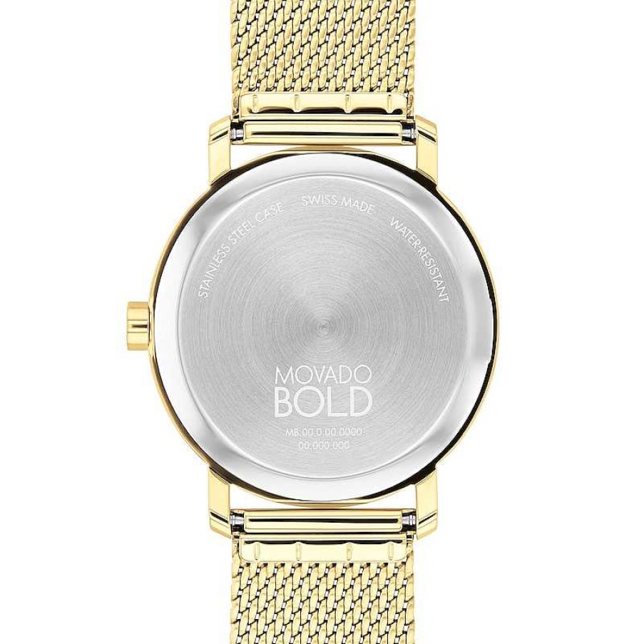 Movado Men'S Movado Bold® Evolution Gold-Tone Ip Mesh Watch With Textured Tonal Gold-Tone Dial (Model: 3601073) Watches