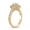 Zales Certified Oval Lab-Created Diamond Center Stone 1-1/2 Ct. T.W. Double Frame Engagement Ring In 14K Gold (F/Vs2) Rings